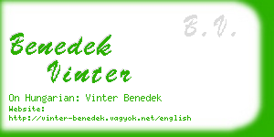 benedek vinter business card